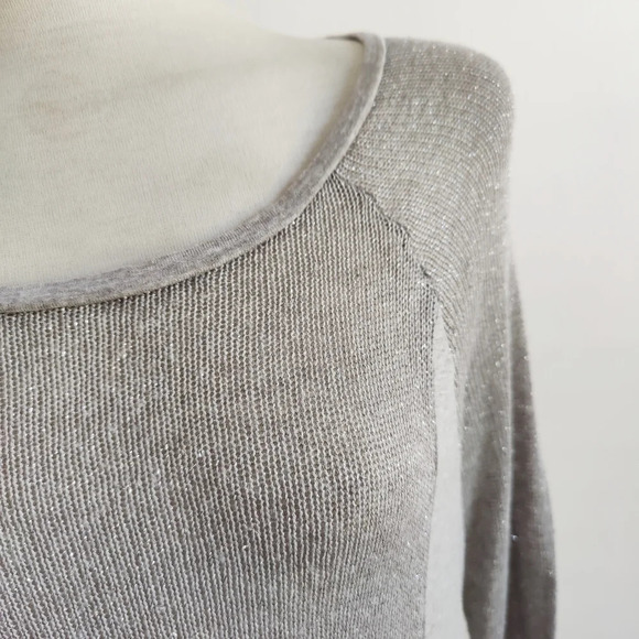Lush Silver Metallic Top / LS / Pullover / Large - Picture 2 of 6